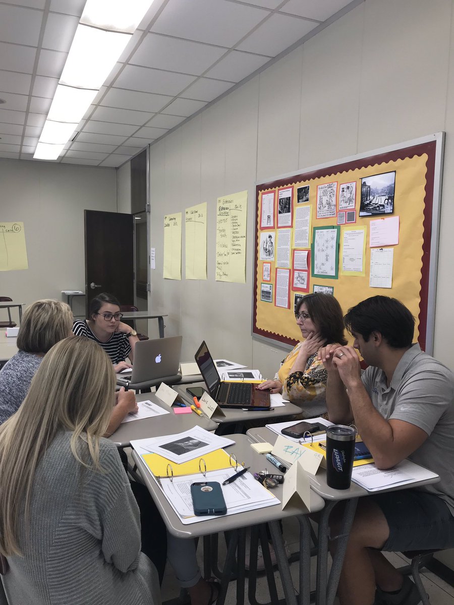 DrTWhitlock's tweet photo. ELA teachers dive into the Why of Guidebooks and start unit planning. #contentleadersforthewin #opsbbuildingbridges @theelliehilton @DonCoker8 @ToddGuice https://t.co/JEezBA1bjB