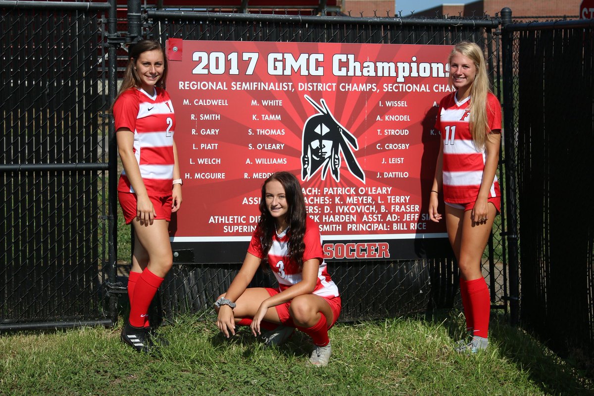 indian_soccer's tweet photo. These 3 will be representing the Lady Indians as captains! Congrats to Rachel, Reese, and Shelby! https://t.co/yaL3HEdjab