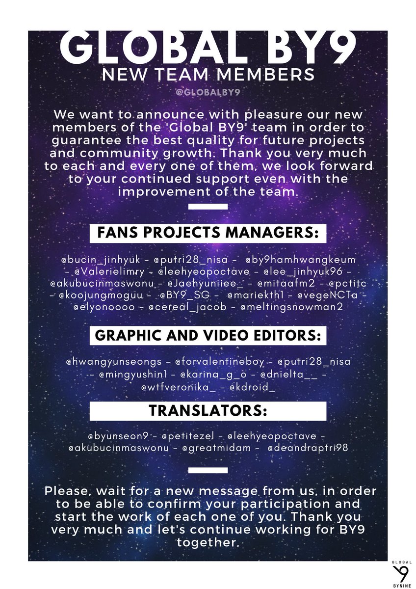 globalby9's tweet photo. | REMODELING |

With you, our new Global BY9 team, look forward to new projects and information to grow even more as a community.

Thank you all very much for your participation. Let's go ahead together for the boys.

#BY9 #BY9_DEBUT #BY9_be_your_nine https://t.co/S51GkWnkGW