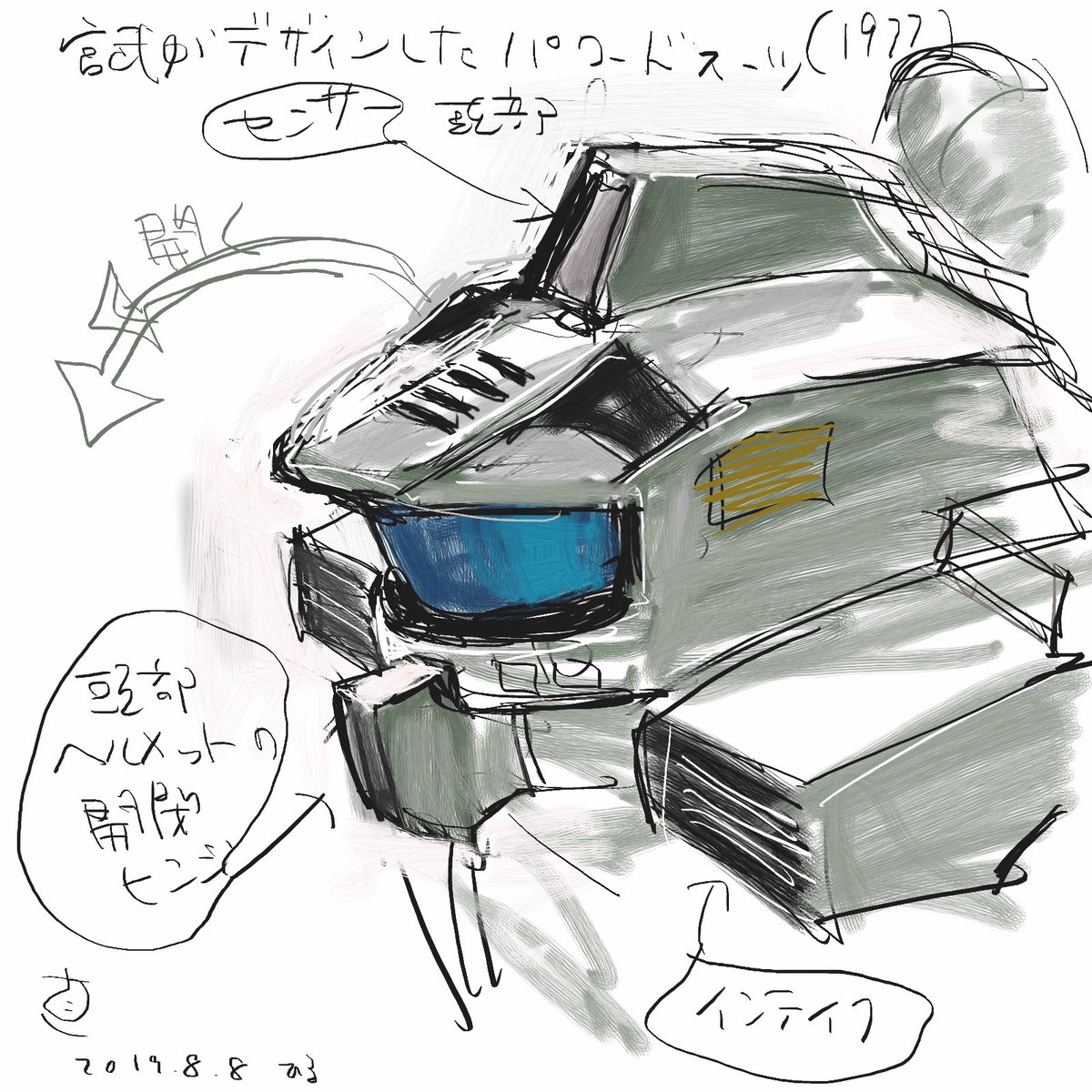 Twitter वर 加藤直之 スタジオぬえ Sfイラストを描いてます 良い機会なので 宮武がデザインしたぬえのパワードスーツがどんなふうに ガンダムのデザインにつながっていったかを紹介しますね パワードスーツの全身は ガンキャノンへと受け継がれますが