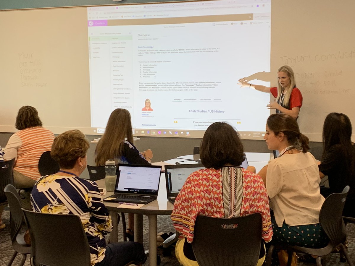 clarsen6's tweet photo. Brooklyn Child did an awesome job teaching teachers how to create their teacher websites today at the #DTC11 @DavisSchools technology conference! @Finalsite @teachindavis https://t.co/8WUouNpgQ6