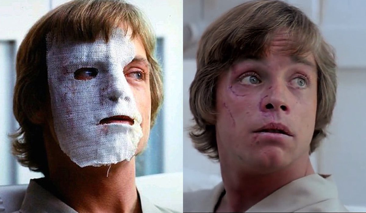 Star Wars MythbustersThe wampa attack on Luke Skywalker was written into  #EmpireStrikesBack to explain Mark Hamill’s scars from his 1977 car accident1. In Empire story notes, George Lucas wrote “Luke crash in beginning (scar on face)” to explain why he might look different.