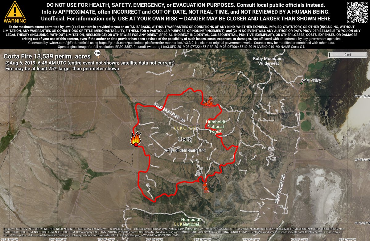 UtahNevFireBot's tweet photo. #CortaFire π₯ unofficial, automated update.
~25mi S of Lamoille, NV. β οΈ DO NOT USE FOR SAFETY PURPOSES - See officials instead. May be incorrect; disclaimers in images. https://t.co/t09Cpyd6Oe