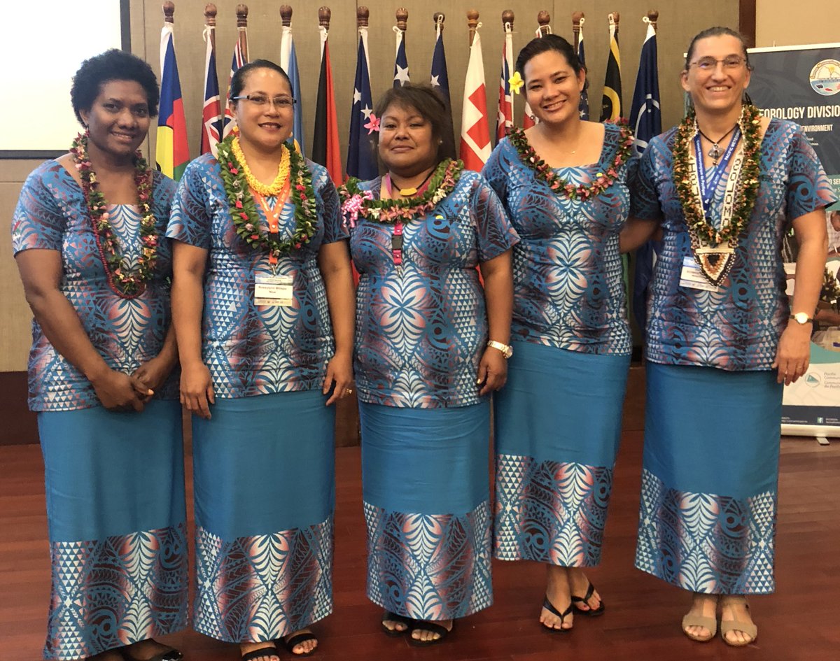 spc_live's tweet photo. Never before have there been so many female #Pacific Met Directors! inspired by these trailblazers from Vanuatu, Niue, Palau, American Samoa & French Polynesia this week at the 5th Pacific Met Council Meeting in #Samoa #PacificMet #WomenInSTEM @WMO @SprepChannel @spc_live https://t.co/Z1vYQlbpzJ