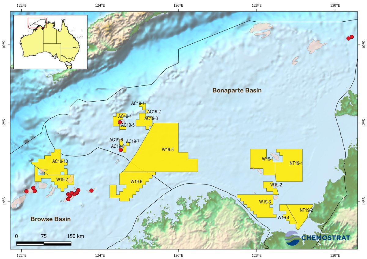 Chemostrat's tweet photo. The 2019 Australian offshore acreage release has been launched with 64 areas available for bidding, including 52 on the NWS. We have an extensive experience with over 230 wells analysed across the NWS, nearly half of which is available open-file. Info: AuOffice@chemostrat.com https://t.co/gWrMT5u2VM