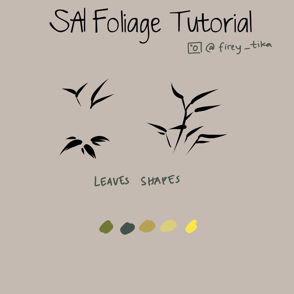 fireytika's tweet photo. SAI Foliage #tutorial
My friend requested a tutorial for #SAI user^^
Hope it helps~
Brush : pen brush/lineart brush & air brush
Later i made those leaf shapes as new brush for manga studio~ #nature #backgroundtutorial #bushes https://t.co/P8WnCBa2PS