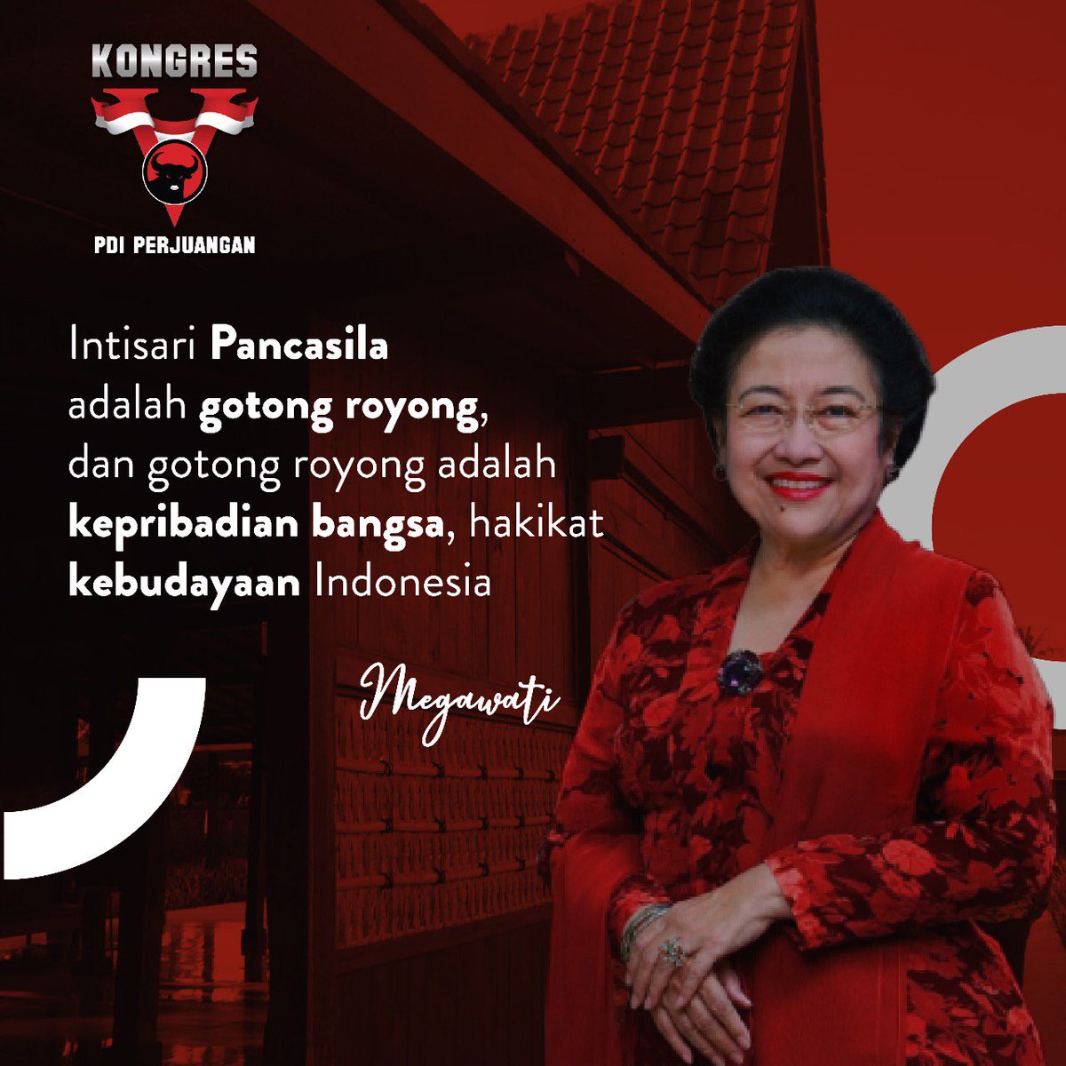 Intisari Pancasila adalah Gotong Royong. 
#TetapMega
