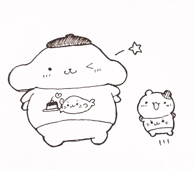#今日のポムポムプリン2

8/8はしろくてふわふわなあの子の誕生日なんだって～おめでとう～🎉✨ 