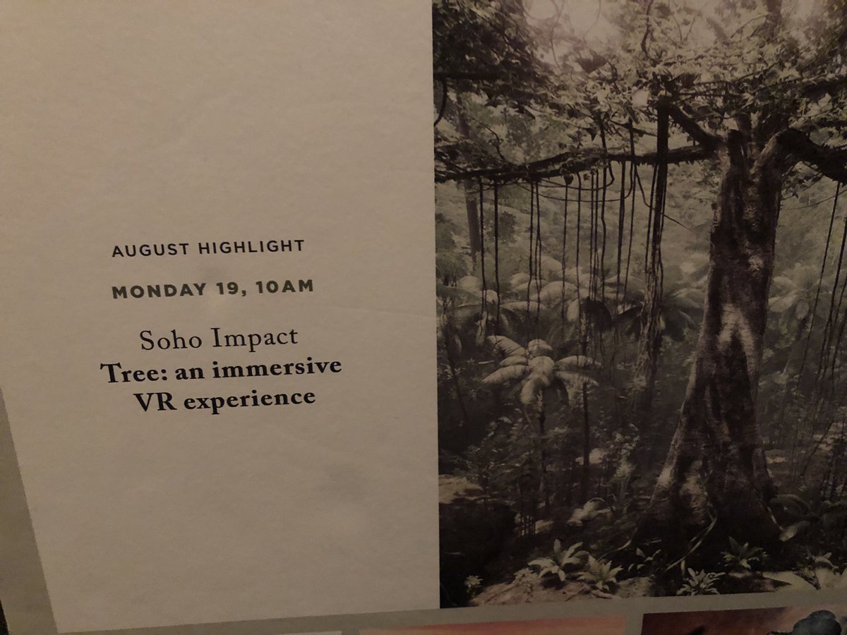 JoannaPopper's tweet photo. Woohoo Tree VR showing at Soho House August 10! @milicazec @slow3 @NewRealityCo @SohoHouse #SohoHouseWestHollywood #VR #VirtualReality #TreeVR https://t.co/CC5mcbbqSa