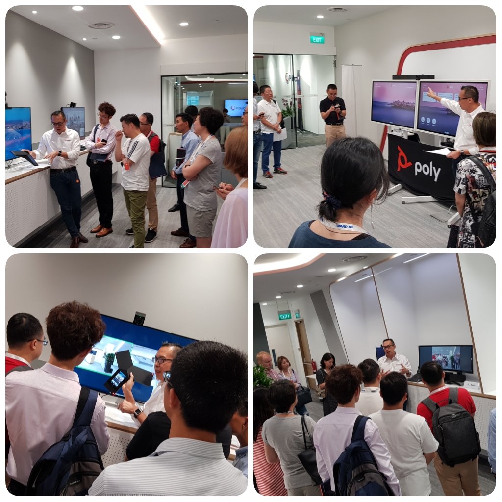 ling23's tweet photo. Partners getting up close this morning at the Poly Singapore demo centre, their extended stay after the Ingram One Apac event. Great questions and feedback. @PolyCompanyAPAC #powerofmany #polycomstudio https://t.co/Q7F92LLVxk