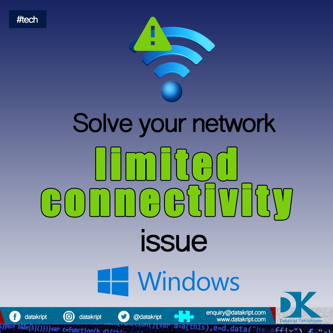 datakript's tweet photo. Learn how to solve "limited connectivity" issue on your own without a network/system engineer or admin. Learn more now.....https://t.co/qLJYq986EJ
.
.
.
#tech #datakript #technology #window #networking #admin #computing #howto https://t.co/I1lRhSbS2u