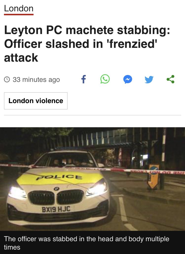 RealDannyTommo's tweet photo. We are quick to tarnish the police when they do wrong, yet there are many good brave officers who will put their lives in danger to protect members of the public.
My thoughts & prayers go out to the officer, hope you make speedy recovery!
#GetWellSoon
#HorribleAttack https://t.co/NtWdtZyQ0W