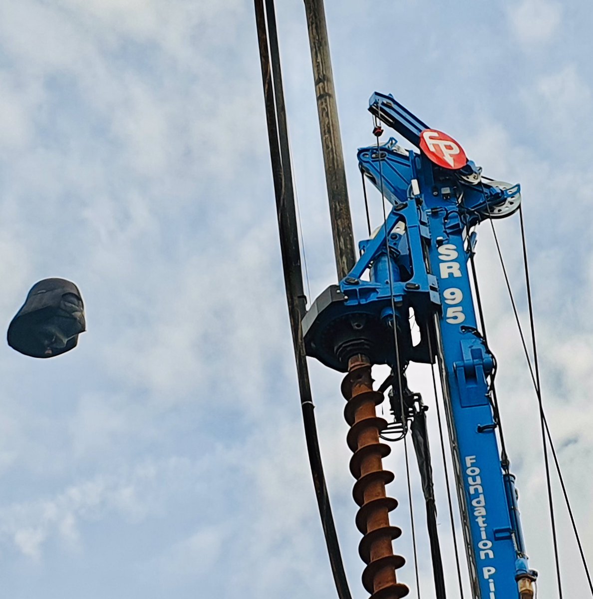 FPL_Piling's tweet photo. “The force is strong with this one.” Darth Vader inspects our @SoilmecLtd SR95 in Bristol this morning. Send us your own caption! @bristolballoon #StarWars #DarthVader https://t.co/B0bl7to45R