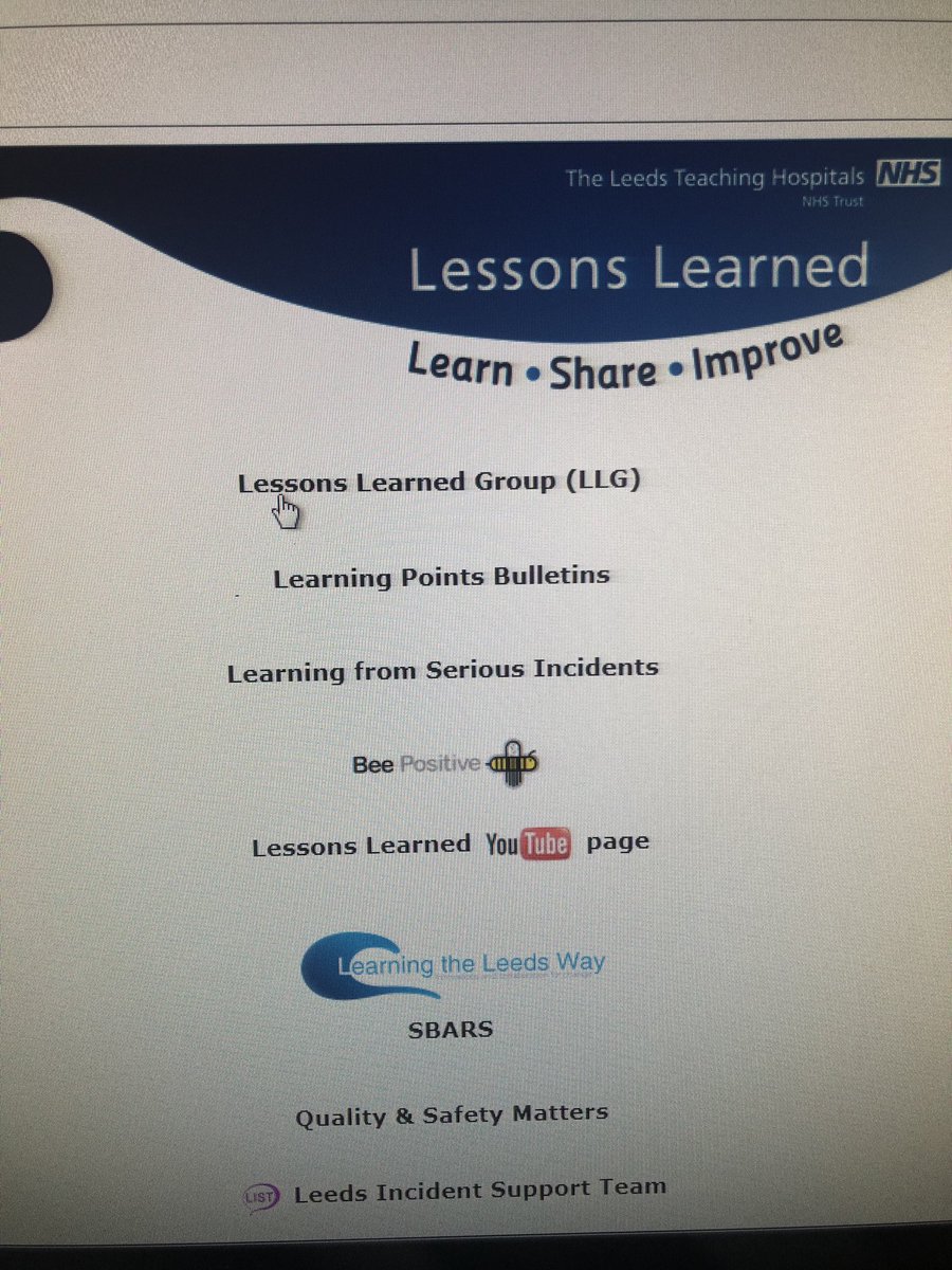 LTHT_Lessons's tweet photo. @JDBLeeds @yvetteoade1  @LeedsHospitals -Welcome to all new Docs across LTHT-We are committed to improving care by learning from things that don’t always go as we would wish -Take a look at the Lessons Learned Site and bulletins -link on LTHT homepage - could save you some angst https://t.co/sex1ZrWxqp