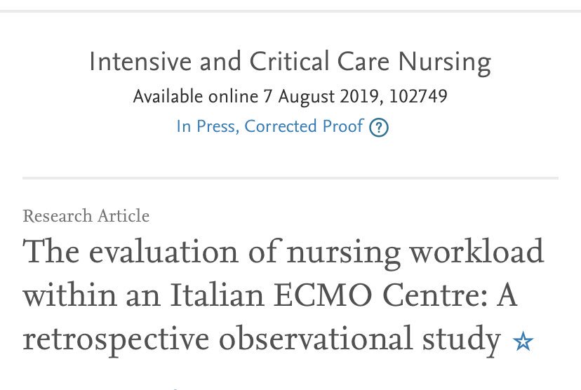 alby_lucchini's tweet photo. What’s the ideal nurse-to-patient ratio in #ECMO patients? “The evaluation of nursing workload within an Italian ECMO Centre: A retrospective observational study” https://t.co/MrBe6uobVH @FOAMecmo @Aniarti_ @etherBicocca @elli_stefano https://t.co/2vEG4yCGMN