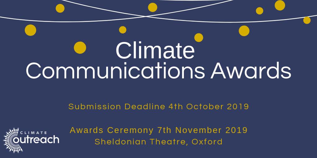 ClimateOutreach's tweet photo. Announcing our first ever Climate Communication Awards!
Apply by 4 Oct for a chance to win £1000 & an opportunity to showcase your work at our Awards Ceremony on 7 Nov in Oxford.
Full details here - we can't wait to see your entries https://t.co/mXgRDyEN5V https://t.co/WIUyIZyru6