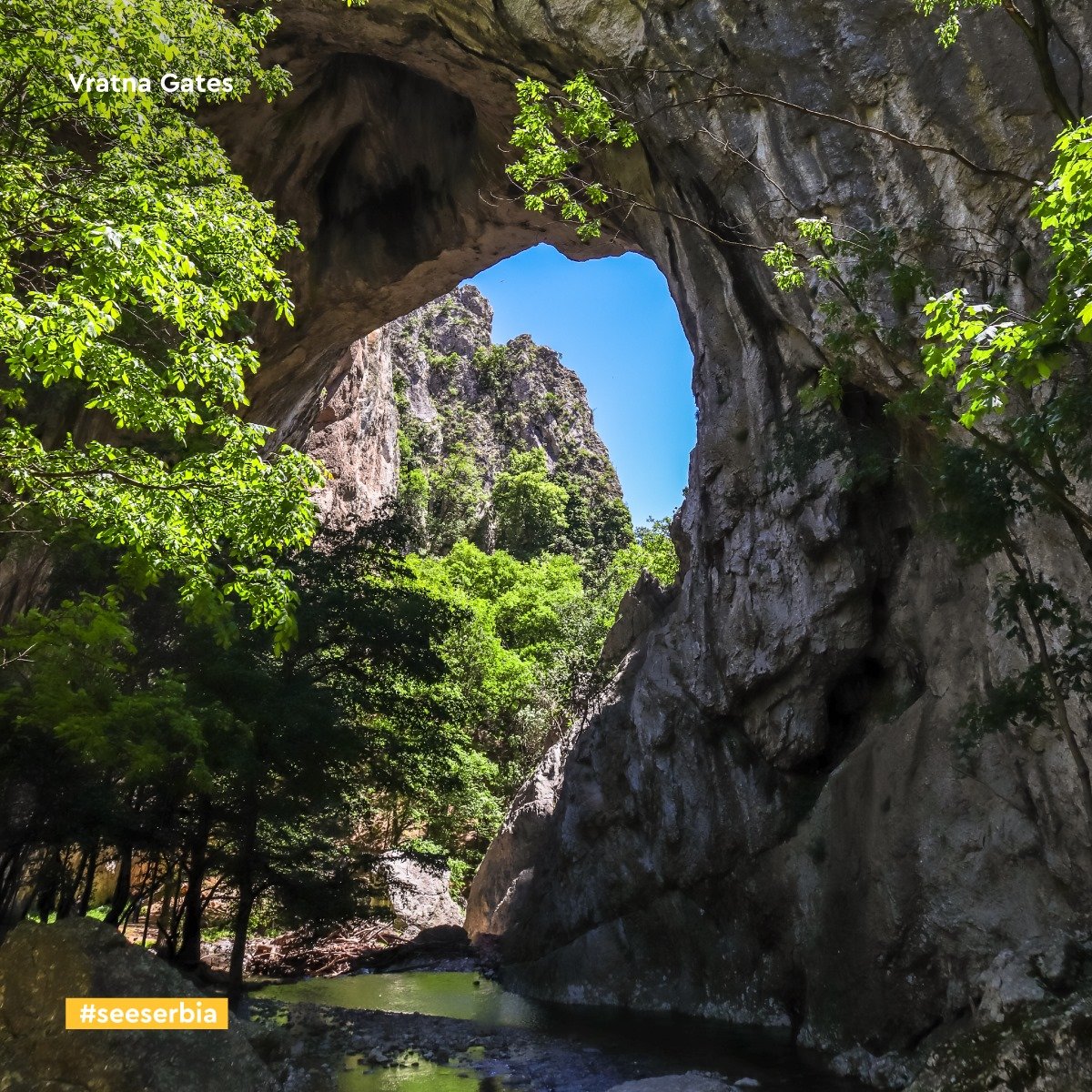 Only the curious will find a way to these magnificent gates. Vratna Gates remains of old caves hidden in the canyon of Vratna River, reach the unbelievable hight of 34 meters. #seeserbia
Photo: Stock