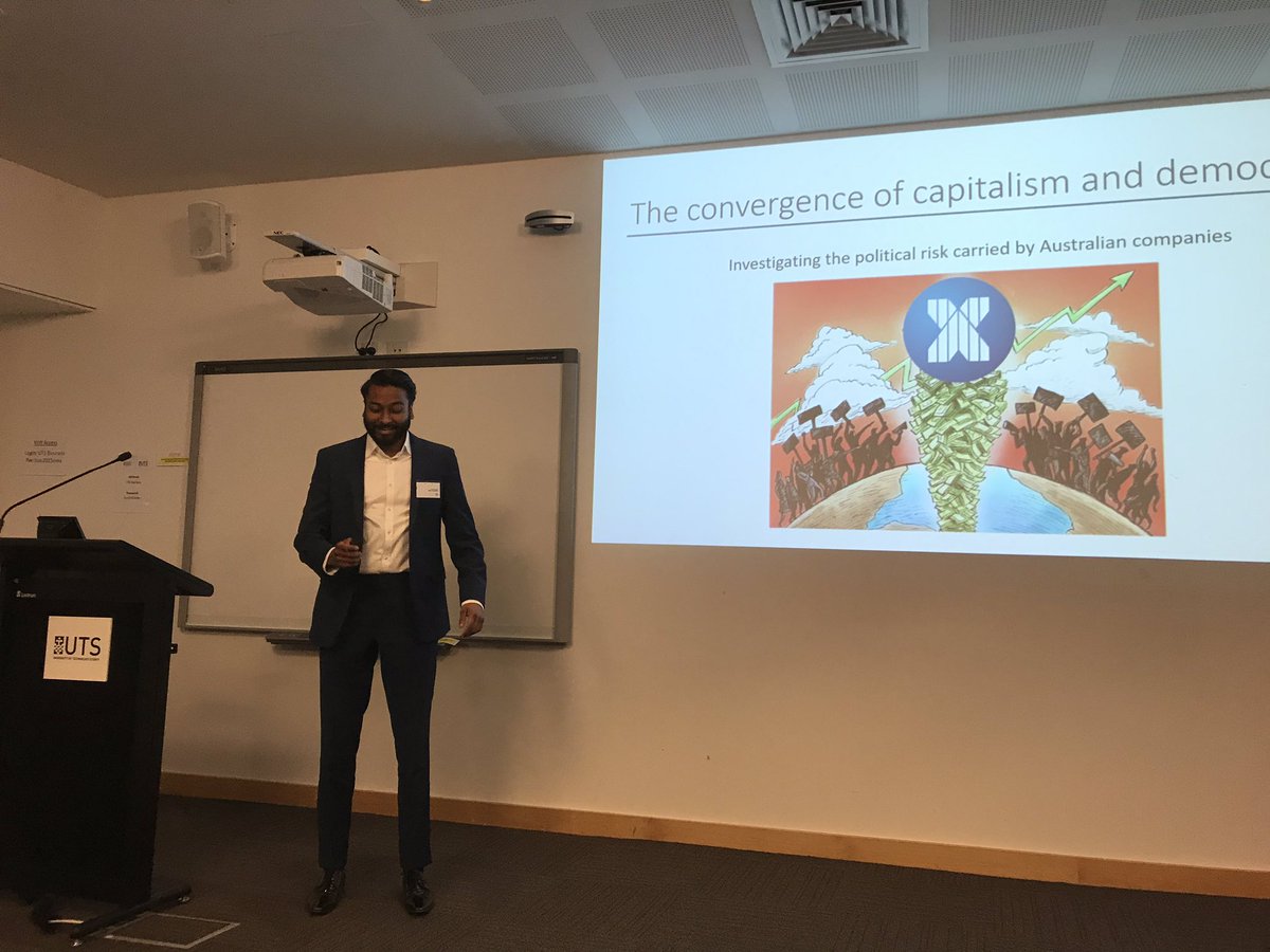 dave michayluk (@michayluk) on Twitter photo Should political risk be priced in Australian stocks? Honours student Ragheel Iyer presenting his work at the industry mentoring evening <a href="/UTS_Finance/">UTS Finance Department</a> <a href="/UTS_Business/">UTS Business School</a> <a href="/UTSEngage/">UTS</a> Should political risk be priced in Australian stocks? Honours student Ragheel Iyer presenting his work at the industry mentoring evening <a href="/UTS_Finance/">UTS Finance Department</a> <a href="/UTS_Business/">UTS Business School</a> <a href="/UTSEngage/">UTS</a>