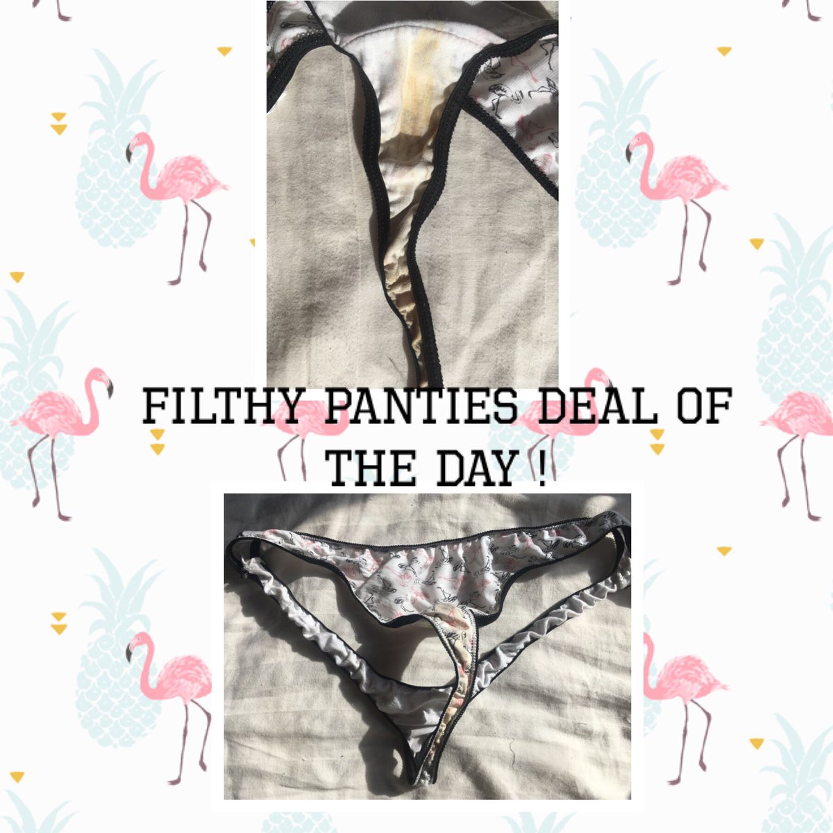 Mistresssophxo's tweet photo. Which one of you subs wants to choke on my stinky panties while I make you force them down your throat ! Free 10min Skype session to the person who purchased these stinky panties #findom #femdom #paypig #paypiggie #looser #stinkypanties #sufferforme https://t.co/SG0less6XH