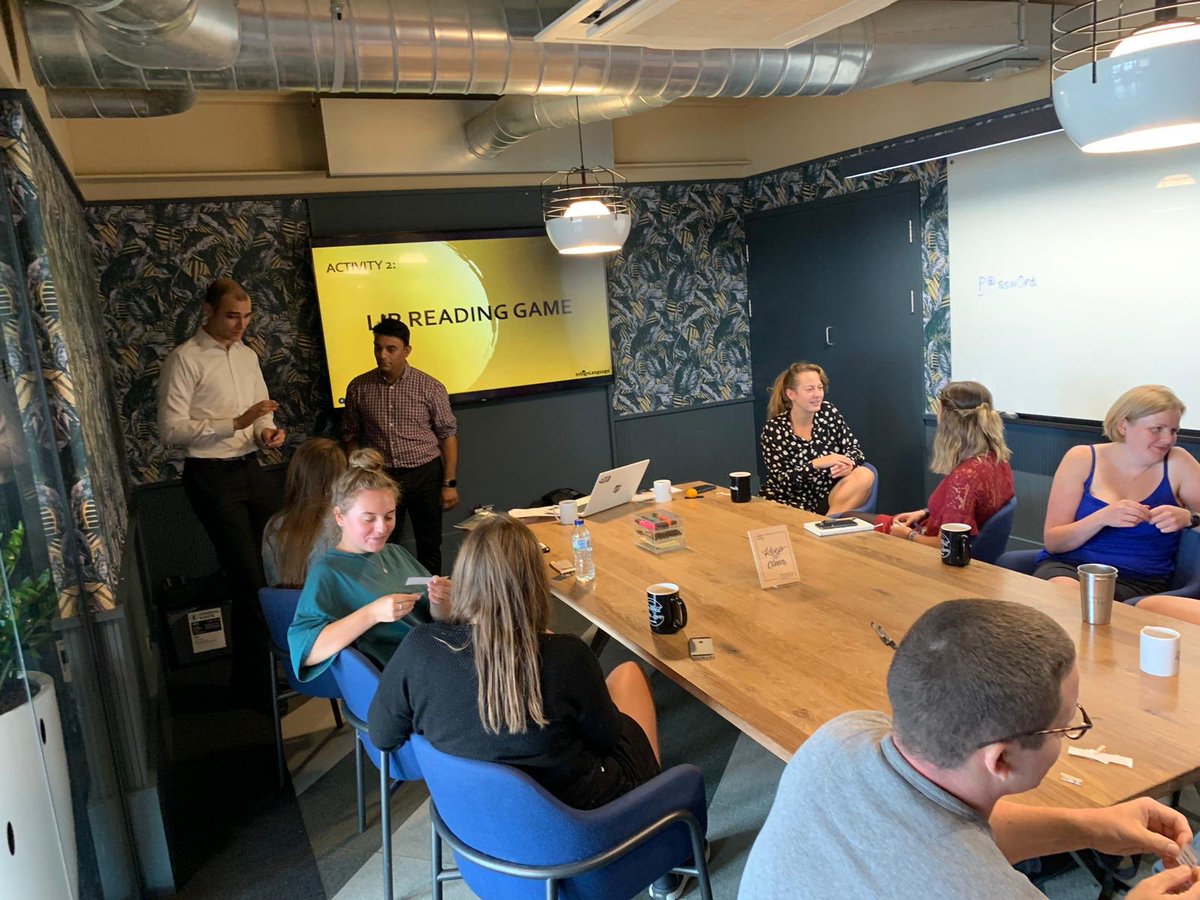 insignlanguage's tweet photo. What a productive day! We had a lot of fun at the lunch and learn teaching British Sign Language to the wonderful @WeWork members #britishsignlanguage #bsl #teaching #student #education #fun #productive #insignlanguage https://t.co/NYLAArrEn3