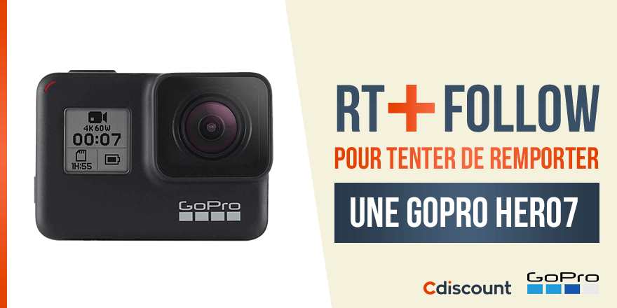 🎁 #Concours
 
Une GOPRO HERO7 à remporter : bit.ly/2YrlBIS
 
🔸 Pour tenter votre chance :
RT + Follow <a href="/Cdiscount/">Cdiscount</a>
 
TAS 15/08