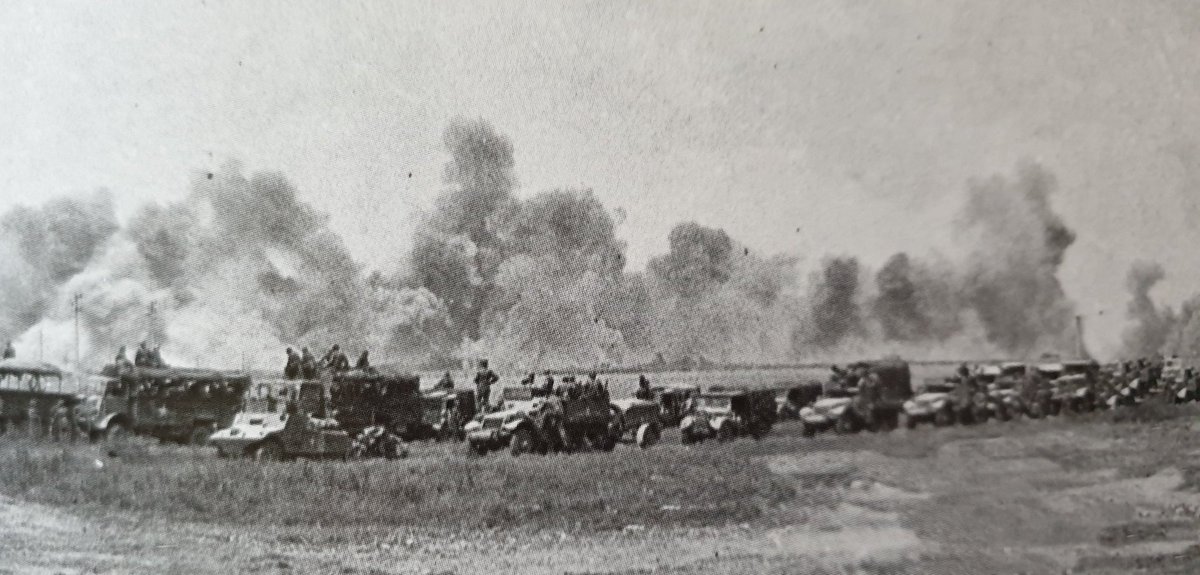 2/The Canadians and Poles faced the 12th SS Panzer Division, defending the roads to  #Falaise with, according to McGilvray, approx. 60 dug-in tanks and self-propelled guns, supplemented with 90 8.8cm flak guns used in an anti-tank role. The Polish left flank was unprotected.
