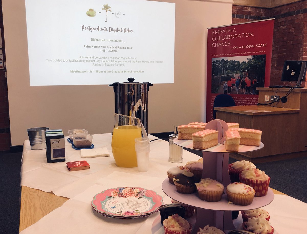 qubgradschool's tweet photo. Come to the Graduate School and switch off for a full day of #DigitalDetoxing! We have a tea-tox followed by a rock painting workshop to create rocks for our Welcome Week Scavenger Hunt. All followed by a tour of the Palm House & Tropical Ravine! #TeamGrad #GradSchoolRocks https://t.co/Bu1ysMMzpz