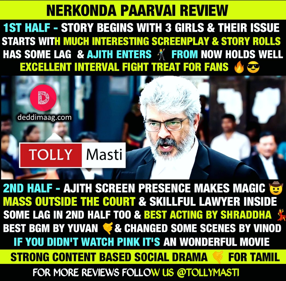 tollymasti's tweet photo. 😍😍 Blockbuster From Thala
#NerKondaPaarvai #NerKondaPaarvaiFdfs #NKPFestivalBegins #NerKondaPaarvaiFromToday #Thala #AjithKumar #ShraddhaSrinath #ThalaStatue https://t.co/1KBJ8BiUvf