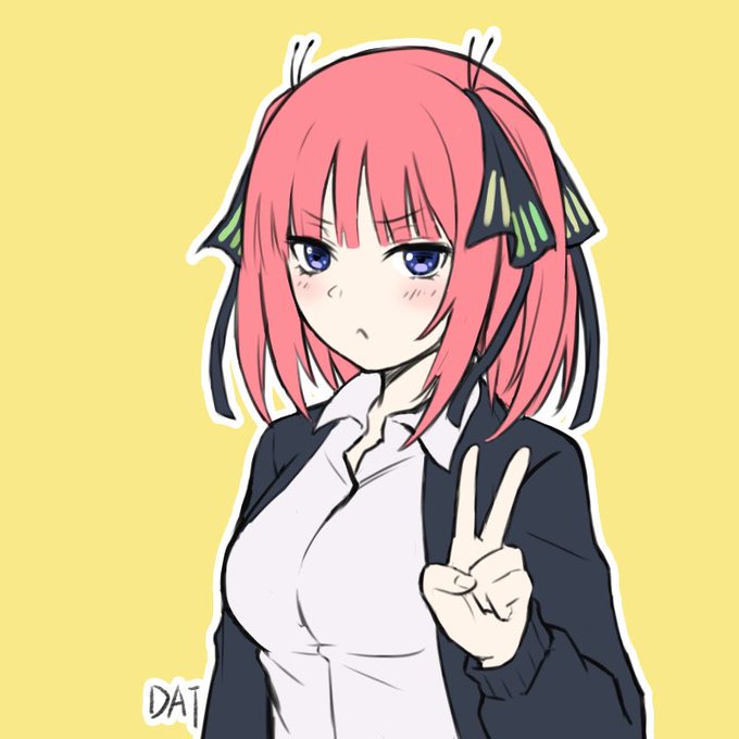 DATさんがTwitterに投稿した中野二乃(五等分の花嫁)のイラスト。