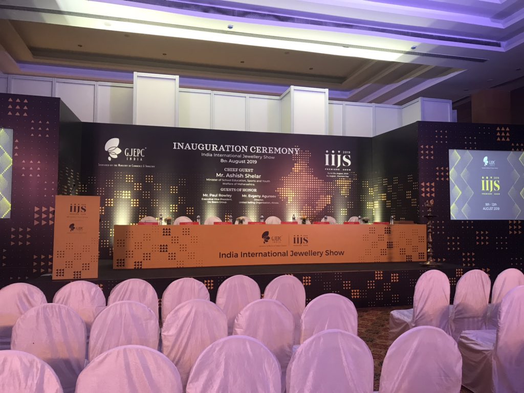 GJEPCIndia's tweet photo. Inauguration Ceremony for #IIJSPremiere2019 is about to commence. Are you all excited? #IIJS2019 #IIJS #BombayExhibitionCentre #Mumbai #India #TradeShow #Gem #Jewellery https://t.co/xeqDSrItVm
