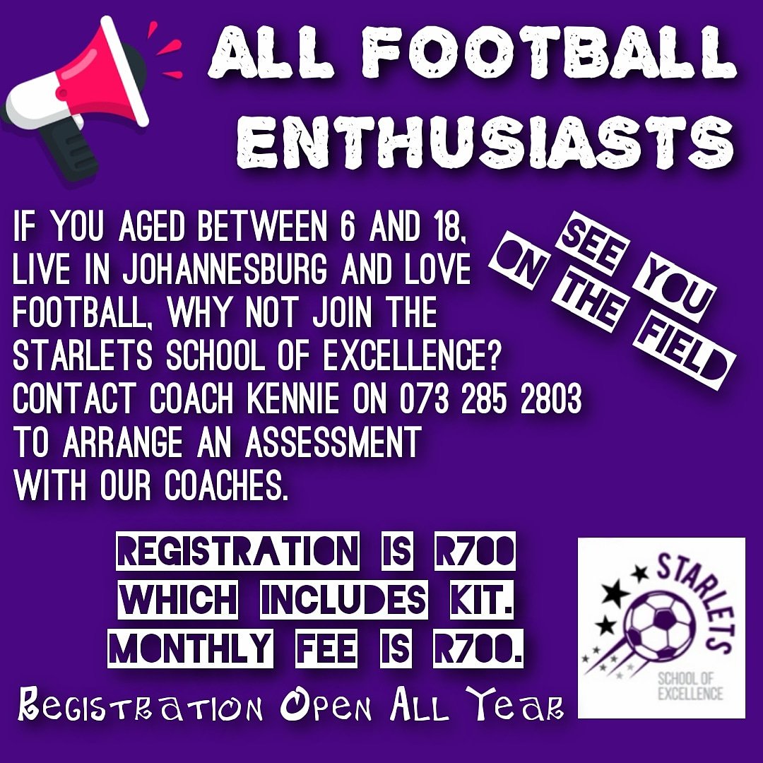 OfStarlets's tweet photo. 💥⚽ ATTENTION ALL FOOTBALL ENTHUSIASTS AGES 6 TO 18 (BOYS AND GIRLS) 💥⚽ #STARLETSSCHOOLOFEXCELLENCE #FORTHELOVEOFFOOTBALL https://t.co/9taD00bOuQ