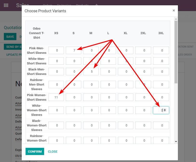 fheodoo's tweet photo. #Odoo R&amp;D peek: Matrix display to create/edit sale orders and purchase orders much faster. Typical in the fashion industry and many others.
Take the red pill with Neodoo.
https://t.co/IytZcpvLC1
https://t.co/qLXNJJ9BvD
https://t.co/d3BwsEUnqJ
https://t.co/LeQeD0Fvhu
#odoord https://t.co/UJZm6jzSaA
