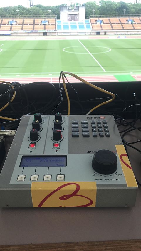 Tieline's tweet photo. Thanks to Greyson Assunção who sent this pic of the Commander G3 set up by Radio Banda B, Curitiba, Brazil ready for the J.League YBC Levain Cup/Conmebol Sul-Americana final, in Hiratsuka in Japan. #Tieline #CommanderG3 #broadcastsport #sportsbroadcast #liveremote #broadcasting https://t.co/v9C4j1ZAc7