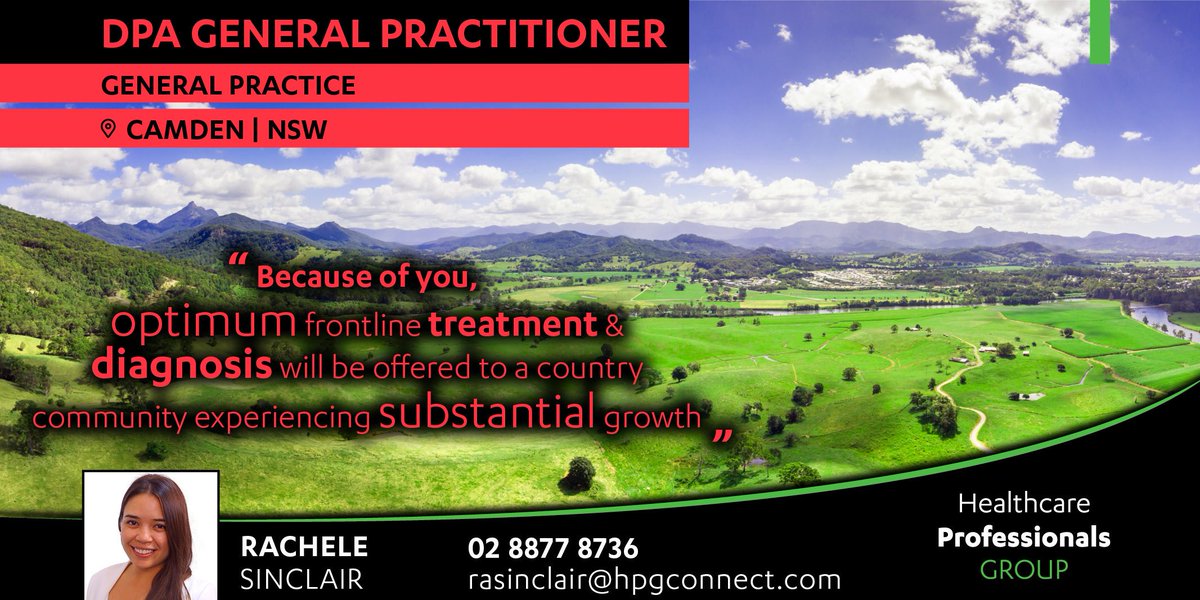 Rare DPA General Practitioner position is available in Sydney. 70% of Billings and Earnings of over $400k. Flexible rosters, sign-on bonus and hourly guarantee. Apply here bit.ly/2YJX8Ol or call 02 8877 8736 #HpgConnect #LoveYourJob #GP #DPA #SydneyDocs #FRACGP