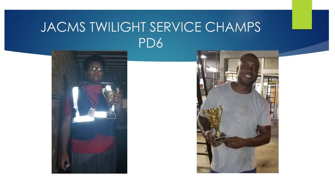 Congratulations to the Jackson, MS Twilight Service Champions - PD-6!!!!  Thank you for Providing Excellent Service to our Customers....