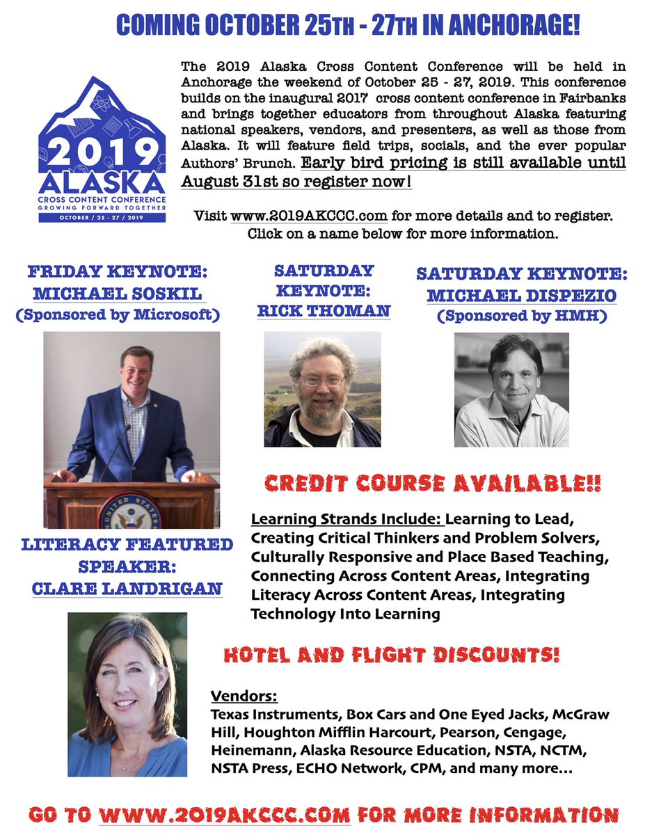 2019AKCCC's tweet photo. So much coming together for the 2019 Alaska Cross Content Conference. Check us out at https://t.co/CAkeN4t8zT. #akedchat #aklearns https://t.co/7eWPHimMTo