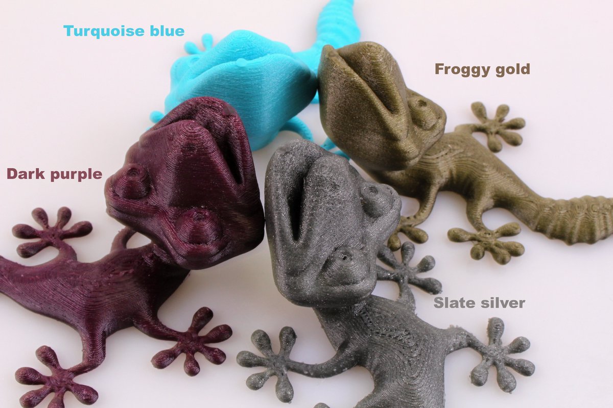 FilamentPM's tweet photo. Amazing colours on PETG

#new #petgcolours #turquoiseblue #darkpurple #metallook #froggygold #slatesilver #amazingcolours #3dmaker #3dprintingworld #PETG #filamentpm #filamentmanufacturer #czechproduct #czechfilament https://t.co/GIlmk8wZ88