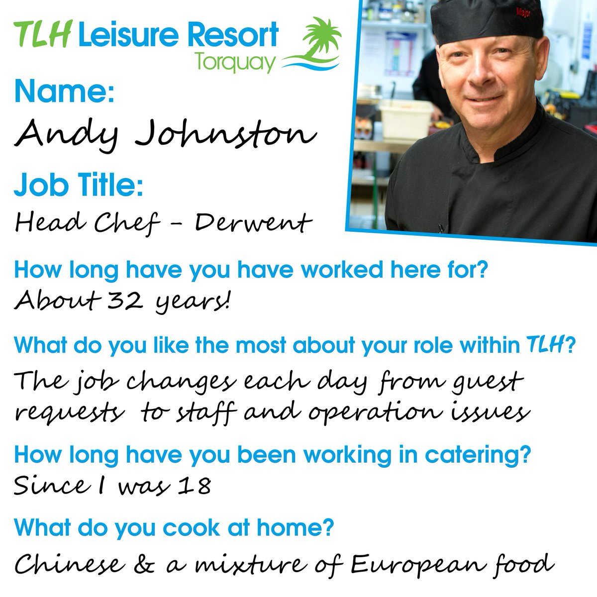 tlhhotels's tweet photo. Meet our TLH Derwent Head Chef...
#TLHhotels #MyTLHSummer #Torquay #Team #Kitchen #Hotels https://t.co/62dxF3vcAD