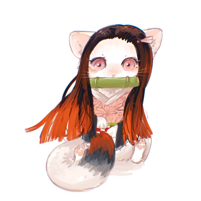 アトリさんがTwitterに投稿した竈門禰豆子(鬼滅の刃)のイラスト。