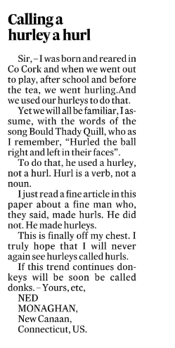 SineadOCarroll's tweet photo. Enjoyable letter in today's @IrishTimes - the debate revisited on @morningireland too. A theme that has cropped up in the paper in the past. Time we sort this one. https://t.co/cDcrwHi0Bi https://t.co/7xMHivoUrz