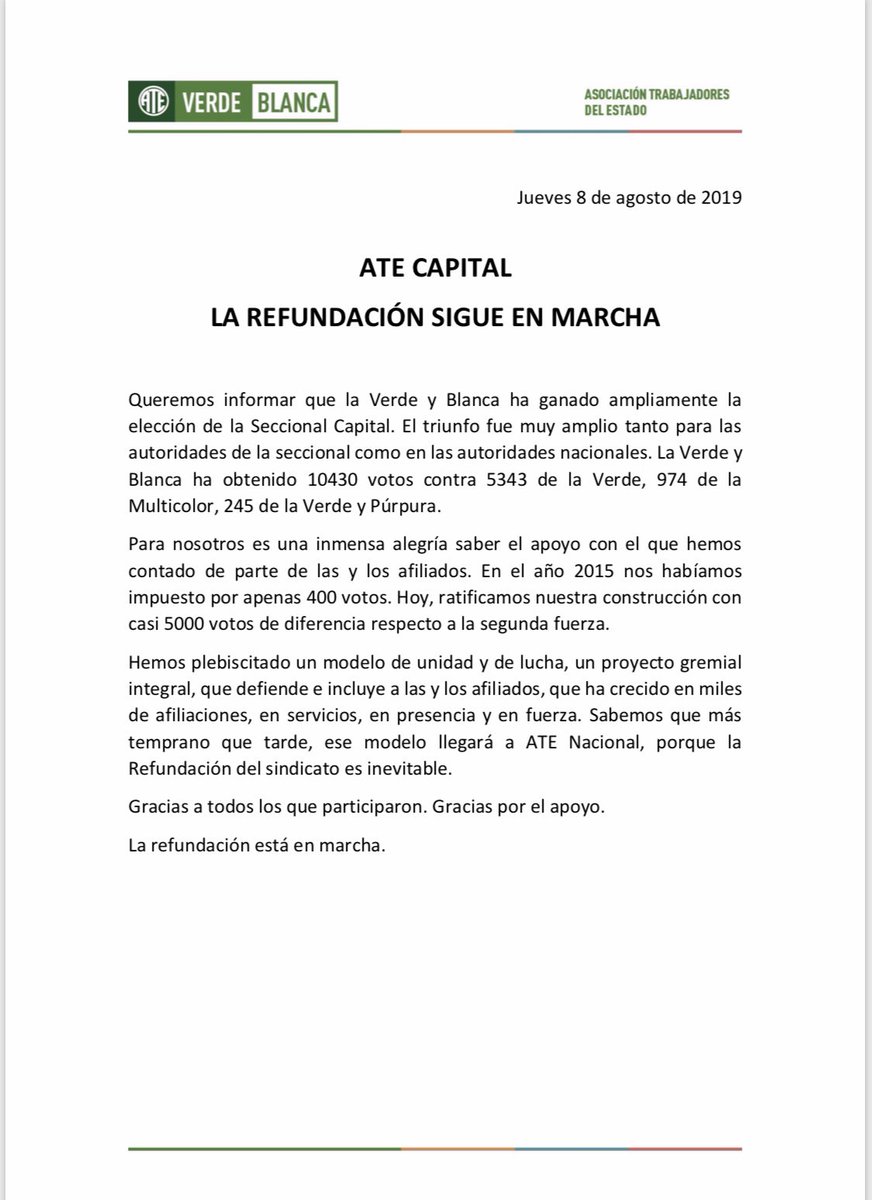 DanielCatalano_'s tweet photo. Con una enorme elección en Capital, ratificamos nuestra gestión y reafirmamos que #LaRefundación está en marcha. Un modelo sindical de democracia, participación y lucha. Un sindicalismo distinto que pelee por la unidad del movimiento obrero, que incluya  a las y los afiliados. https://t.co/1PFq3PYA0m