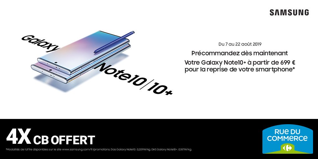 rueducommerce's tweet photo. Tout nouveau, tout beau, le #Samsung #GalaxyNote10 vient d'arriver ❤

Prenez Note qu'il est actuellement en précommande➡https://t.co/Tq30GStqHj

#GalaxyNote10Plus https://t.co/y9PJSgdwuC