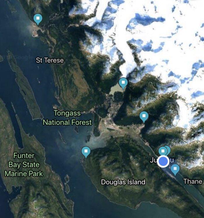 AGU_EPSP's tweet photo. Thanks again to Cathy Connor, Sonia Nagorski, and Eran Hood of university of Alaska southeast for leading a great field trip across the Juneau area (and almost all drivable roads- stops pinned below). #clast2019 https://t.co/bDHDMKesGw