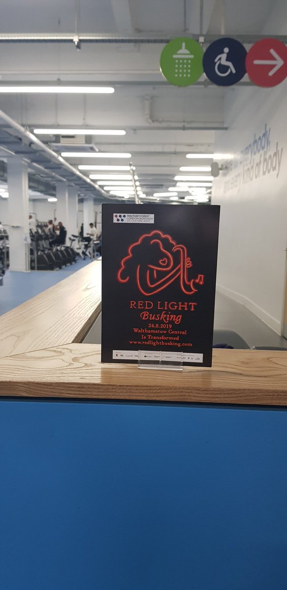 Prideinborough's tweet photo. @WFculture19 The Gym Walthamstow group have kindly put up a flyer for the BOC Red Light Busking event on Saturday  24 August https://t.co/vHkDphoIQp