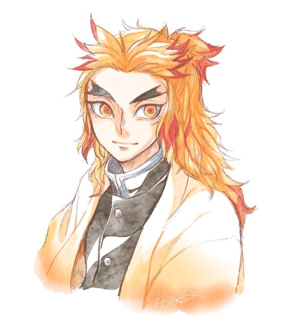 きさらさんがTwitterに投稿した煉獄杏寿郎(鬼滅の刃)のイラスト。