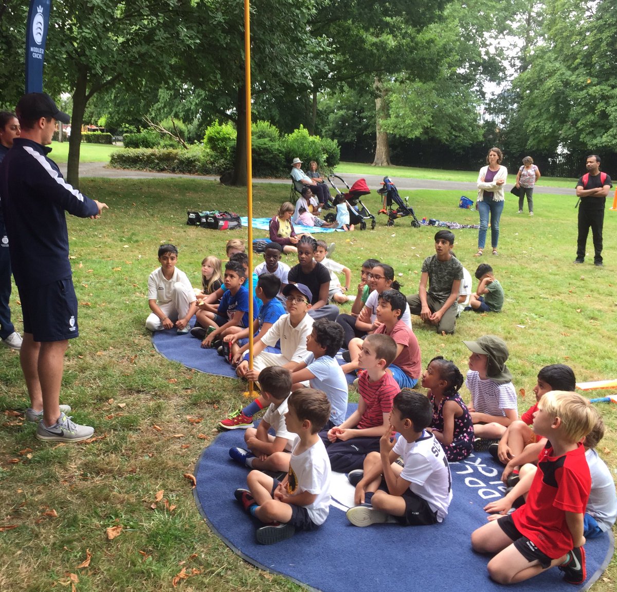 ParkHillFriends's tweet photo. The Friends loved hosting loads of excited kids from across the borough yesterday for a #Free Middlesex Moves #cricket 
event in Park Hill Park, 
#Croydon’s Central Park

Thanks so much to @Middlesex_CCC @GLL_UK
watch out for news of more #FREE cricket In #parkhillpark #Croydons https://t.co/yDRhBKCLnj