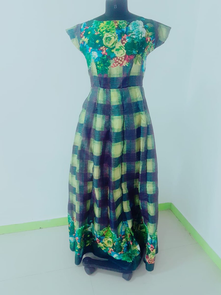 stitchgroups's tweet photo. Old Japan Silk Saree converted to a stunning Frock with Panel Skirt by our one month basic student Pooja. Get transformed in just one month with #StitchFashionAcademy https://t.co/E1mfzq9fLu