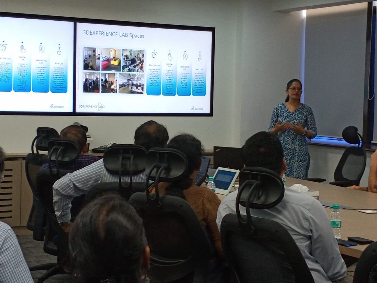 IFCCI1's tweet photo. #IFCCI #TechnologyCommittee is organizing an exclusive site visit to @3DSIndia - #3DEXPERIENCE Center in #Chennai today. Ms. Renuka Srinivasan, SIMULIA WW Services at #DassaultSystemes introduced 3DEXPERIENCE marketplace and its integrated applications in the #Aerospace industry. https://t.co/IwIDI1tzAR