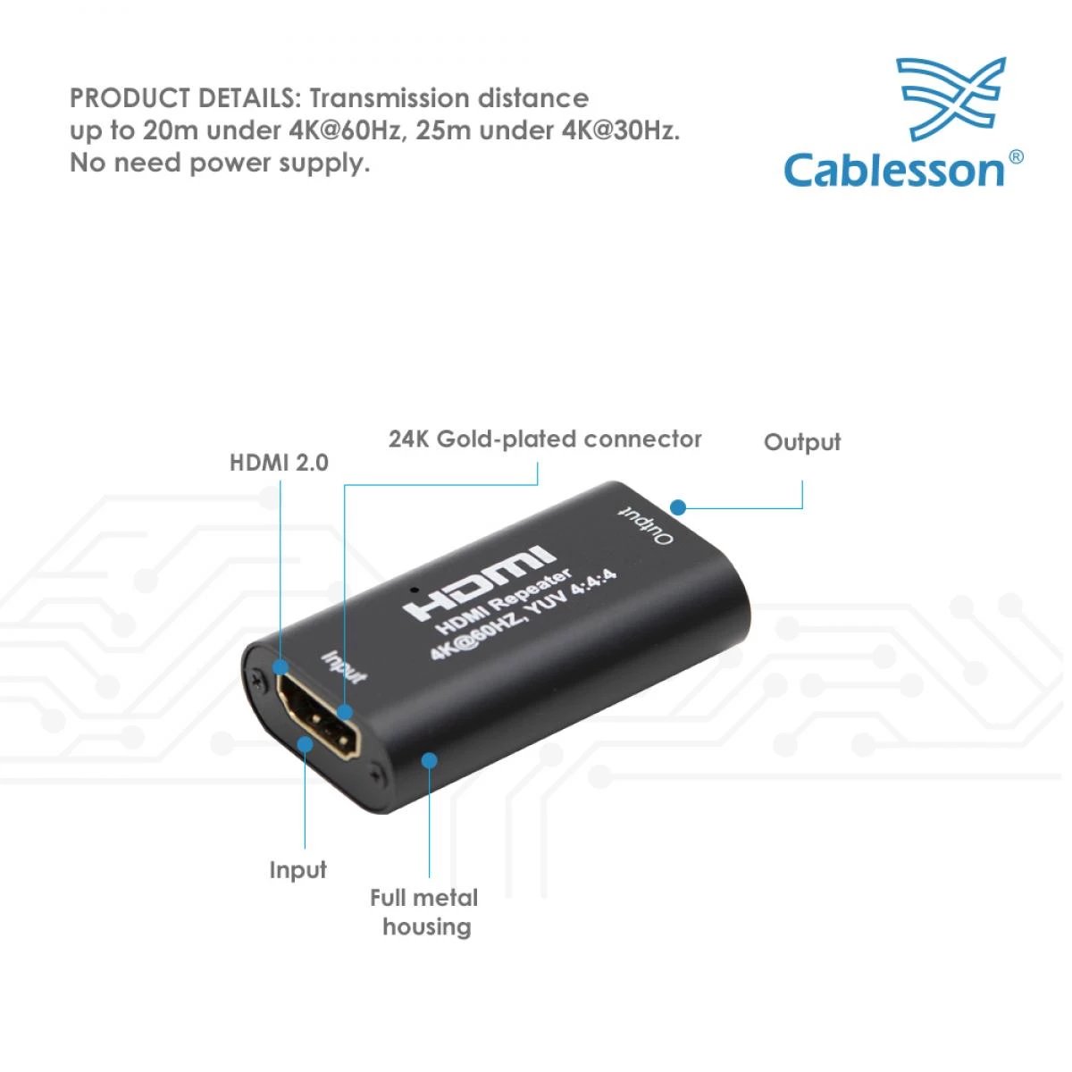 hdmicouk's tweet photo. HDMI Repeater by Cablesson - Boosts maximum HDMI cable length up to around 40m for 4K video signals.
https://t.co/m3ZPpSNWvy
#Cablesson #HDMI #Cable #Video #Signals https://t.co/azXIGIRISW