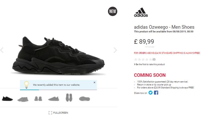 footlocker ozweego black